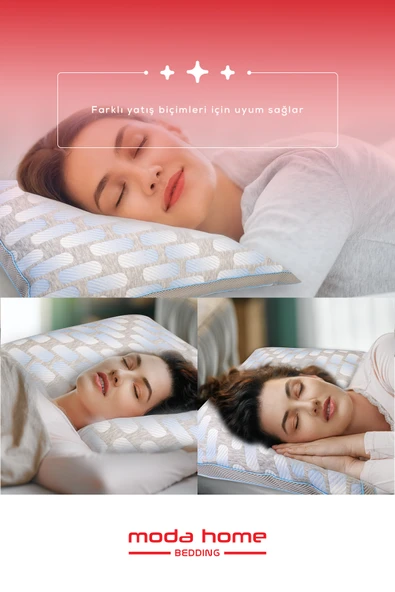 Moda Home Bedding 2 Adet Visco Terapi Yastık, Ortopedık yastık, Visco yastık - 4