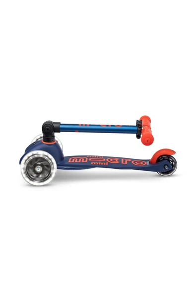 Micro Mini Deluxe Foldable 3 Tekerlekli Scooter LED Navy Blue  Lacivert 2-5 Yaş - 3