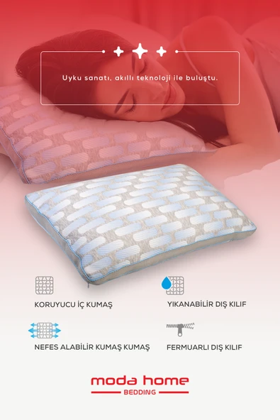 Moda Home Bedding 2 Adet Visco Terapi Yastık, Ortopedık yastık, Visco yastık - 2