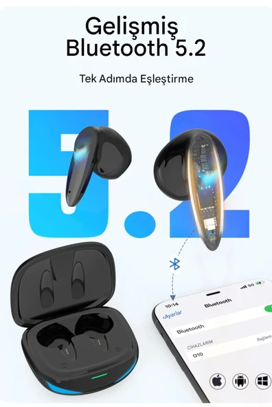 QASUL Kablosuz Bluetooth Oyuncu Kulaklığı Yeni Nesil G10 5.2 Bluetooth Versiyon - 3