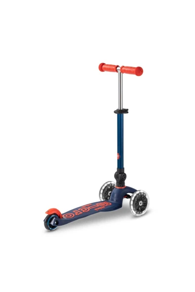 Micro Mini Deluxe Foldable 3 Tekerlekli Scooter LED Navy Blue  Lacivert 2-5 Yaş - 4