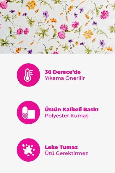 LOOM & LAUREL Baskılı Yıkanabilir Masa Örtüsü Mutfak Bahçe Piknik Masa Örtüsü (140x140, 140x200) - 10