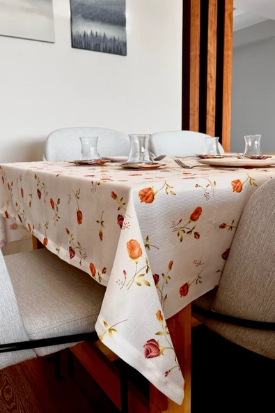 LOOM & LAUREL Baskılı Yıkanabilir Masa Örtüsü Mutfak Bahçe Piknik Masa Örtüsü (140x140, 140x200) ürün görseli