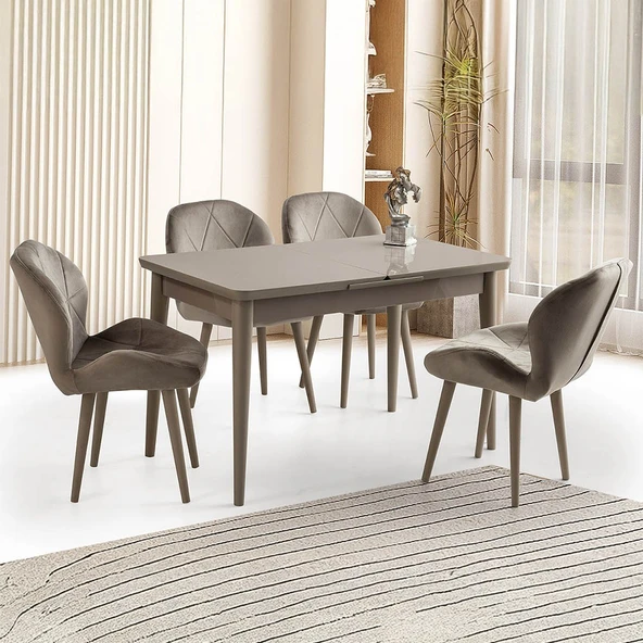 Kelebek Tekno Kenar Mdf H.G Açılır Masa 4 Adet Vera Sandalye Takım - Resim 9