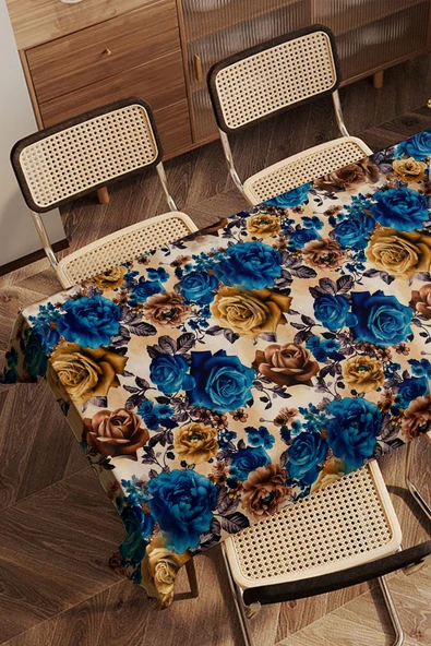 LOOM & LAUREL Baskılı Yıkanabilir Masa Örtüsü Mutfak Bahçe Piknik Masa Örtüsü (140x140, 140x200) - Resim 6