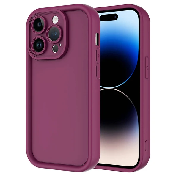 Apple iPhone 14 Pro Kılıf Kamera Korumalı Kalın Kenarlı Viera Silikon Case