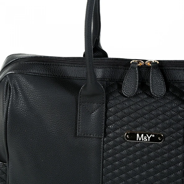 M&Y Gaia Deri Anne Bebek Bakım Çanta Seti 7240 Siyah - 6