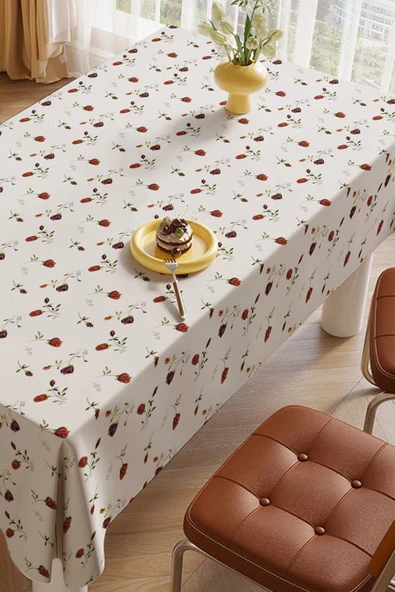 LOOM & LAUREL Baskılı Yıkanabilir Masa Örtüsü Mutfak Bahçe Piknik Masa Örtüsü (140x140, 140x200) - 6