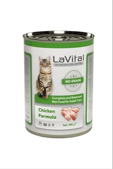 Lavital Tahılsız Tavuklu Yetişkin Konserve Kedi Maması 400 gr