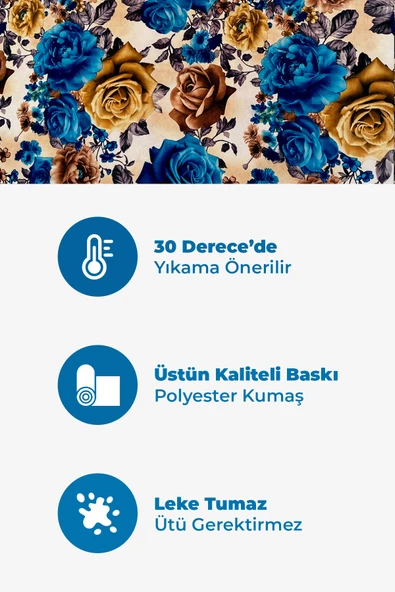 LOOM & LAUREL Baskılı Yıkanabilir Masa Örtüsü Mutfak Bahçe Piknik Masa Örtüsü (140x140, 140x200) - Resim 10