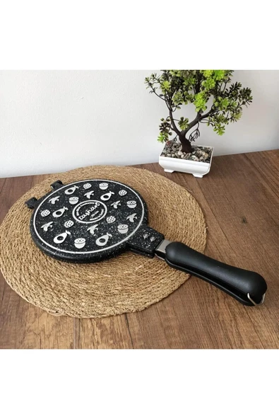 Lüks Döküm Waffle Makinesi - Bakalit ( Plastik ) Saplı Ocak Üstü Waffle Tavası - 2