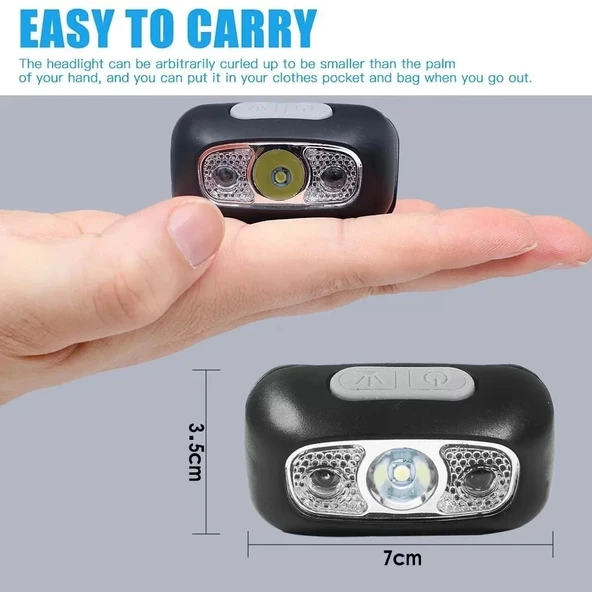 Baretta Brt61 Xpe Pearls Led Hareket Sensörlü Mini Usb Şarjlı Kafa Feneri - 3