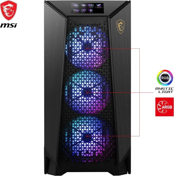 MSI MEG Prospect 700R ARGB 4 Fanlı Dokunmatik Panel E-ATX Oyuncu Kasası - Outlet - Resim 7