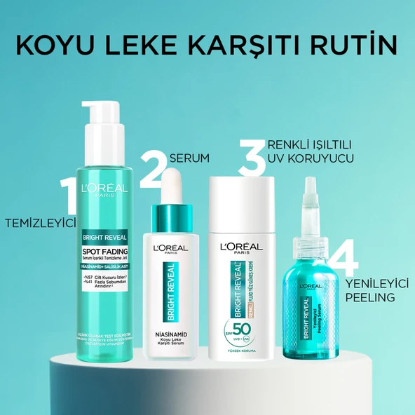 L'Oréal Paris Bright Reveal Spf 50+ Koyu Leke Karşıtı Renkli Fluid Günlük Yüz Güneş Kremi 50 ml - Medium - 10