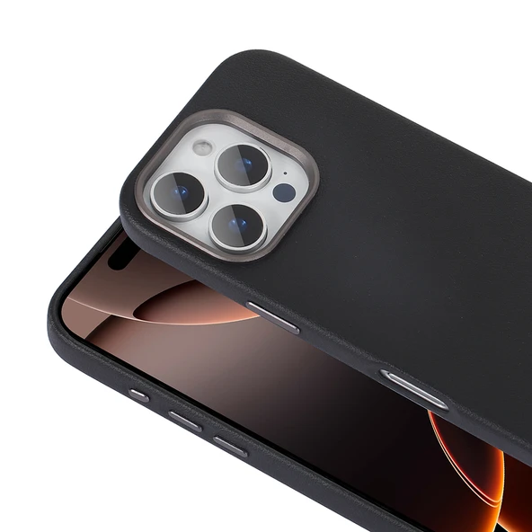 Apple iPhone 16 Pro Max için Magsafe ile uyumlu Kılıf PU Deri Lansman Adora Kapak - 3