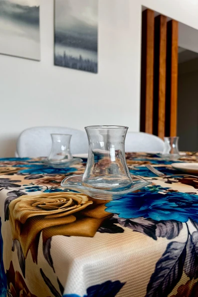 LOOM & LAUREL Baskılı Yıkanabilir Masa Örtüsü Mutfak Bahçe Piknik Masa Örtüsü (140x140, 140x200) - Resim 3