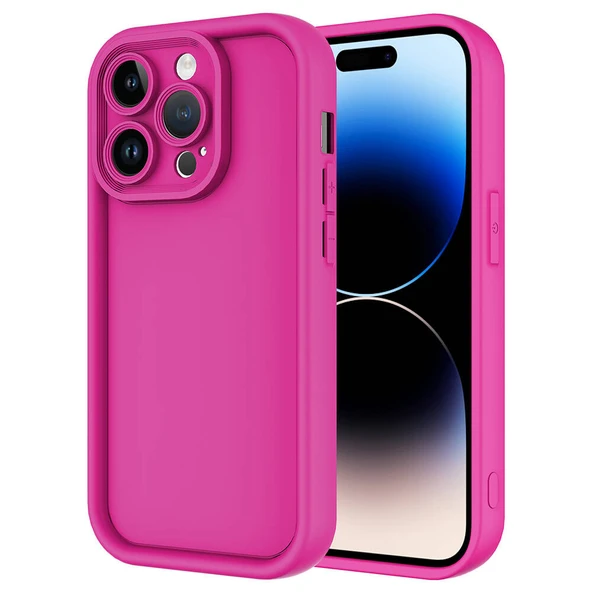 Apple iPhone 14 Pro Max Kılıf Kamera Korumalı Kalın Kenarlı Viera Silikon Case