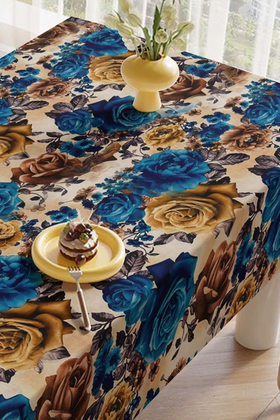 LOOM & LAUREL Baskılı Yıkanabilir Masa Örtüsü Mutfak Bahçe Piknik Masa Örtüsü (140x140, 140x200) - Resim 8