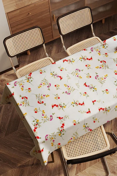 LOOM & LAUREL Baskılı Yıkanabilir Masa Örtüsü Mutfak Bahçe Piknik Masa Örtüsü (140x140, 140x200) - Resim 6