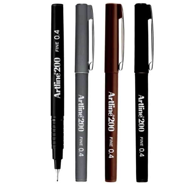 Artline 200N 0.4 mm İnce Uçlu Fineliner Yazı ve Çizim Kalemi 12 Renk - 8