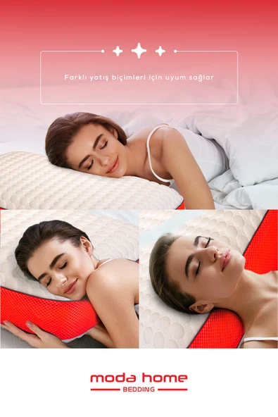 Moda Home Bedding 2 Adet Visco Bubbli Tombik Yastık PEMBE,  Visco yastık, Ortopedik yastık - 3