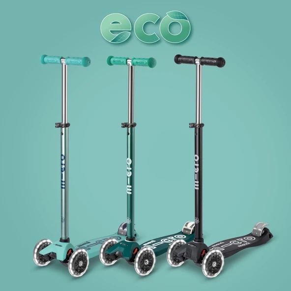 Micro Mini Deluxe 3 Tekerlekli ECO LED Scooter Green  Yeşil 1-5 Yaş