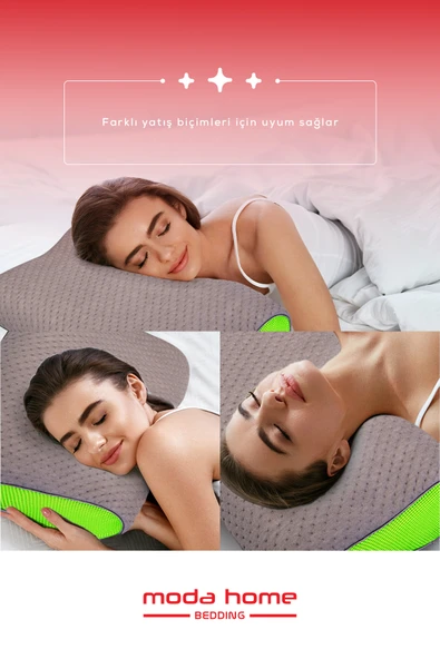 Moda Home Bedding 2 Adet Visco Cervical Boyun Fıtığı, Visco yastık, Ortopedik yastık - 4