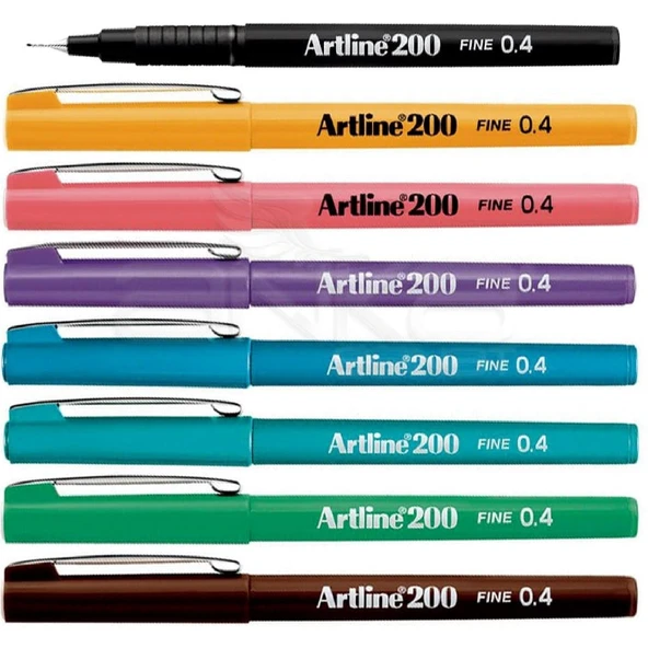 Artline 200N 0.4 mm İnce Uçlu Fineliner Yazı ve Çizim Kalemi 12 Renk - 2