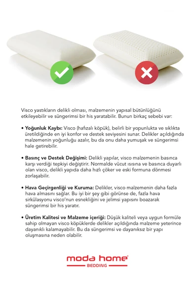 Moda Home Bedding 2 Adet Visco Bubbli Tombik Yastık PEMBE,  Visco yastık, Ortopedik yastık - 4