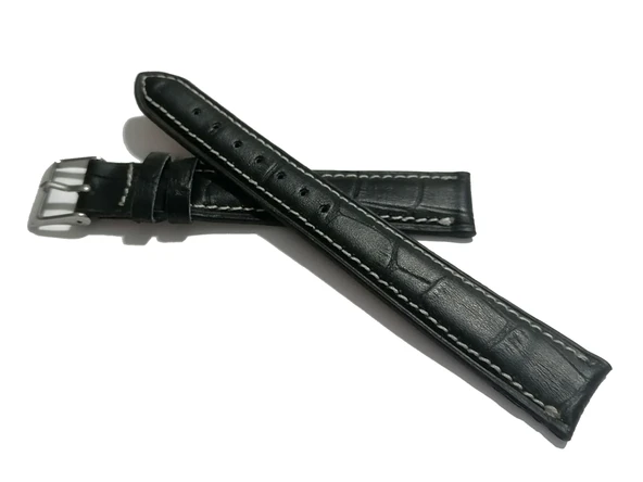 Fado Hertürlü &Saate uygun Beyaz Dikişli croko  Hakiki Dana derisi  18 mm  Uzun  Kayış (198) ürün görseli 1