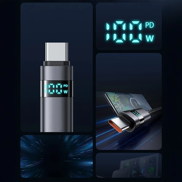 Mcdodo CA-6520 100W Usb TypeC Hızlı Şarj Kablosu 1.2M -Siyah - 3