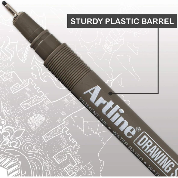 Artline 200N 0.4 mm İnce Uçlu Fineliner Yazı ve Çizim Kalemi 12 Renk - 9