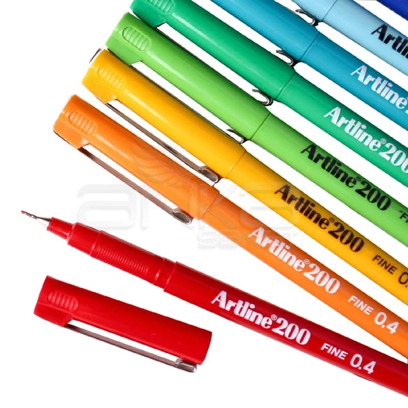 Artline 200N 0.4 mm İnce Uçlu Fineliner Yazı ve Çizim Kalemi 12 Renk - 3