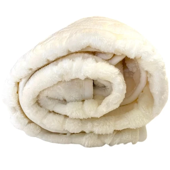 Beyaz Bebek Çocuk Battaniyesi, Kabartmalı, Yumuşak, İnce Mevsimlik 90 x 110 cm Örtü - 4