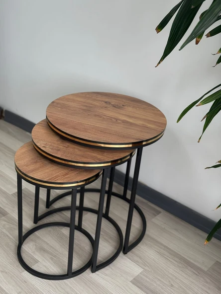 Lara 3lü Zigon Sehpa C Sehpa Yan Sehpa Sehpa Takımı Salon Oturma Salonu Ofis - 2