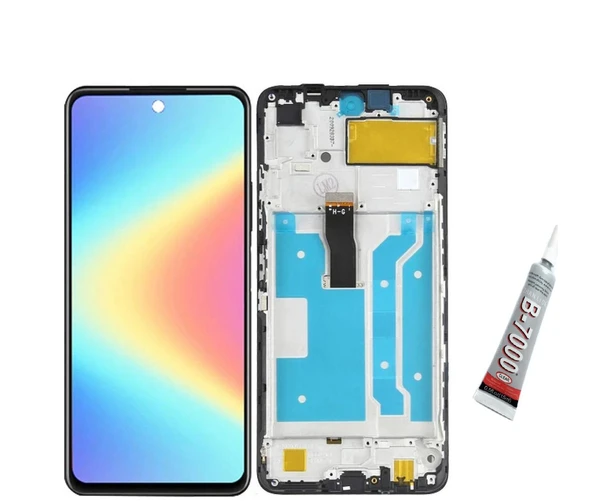 Huawei P Smart 2021 Ekran Dokunmatik Çıtalı (SİYAH) B7000 YAPIŞTIRICI