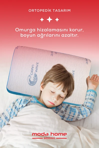 Moda Home Bedding 2 Adet Visco Comfy Çocuk Yastığı MAVİ, Visco yastık, Ortopedik yastık - 3