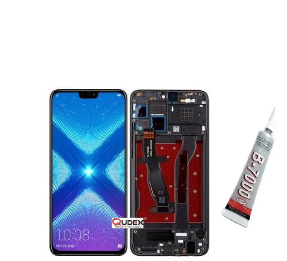 Huawei Honor 8X Ekran Dokunmatik Çıtalı (SİYAH) B7000 YAPIŞTIRICI