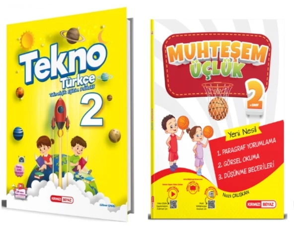 KIRMIZI BEYAZ YAYINLARI 2.SINIF TÜRKÇE - MUHTEŞEM 3 LÜK (PARAGRAF-GÖRSEL OKUMA-DÜŞÜNME BECERİSİ)