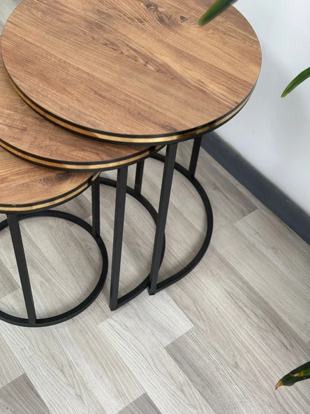 Lara 3lü Zigon Sehpa C Sehpa Yan Sehpa Sehpa Takımı Salon Oturma Salonu Ofis - 3