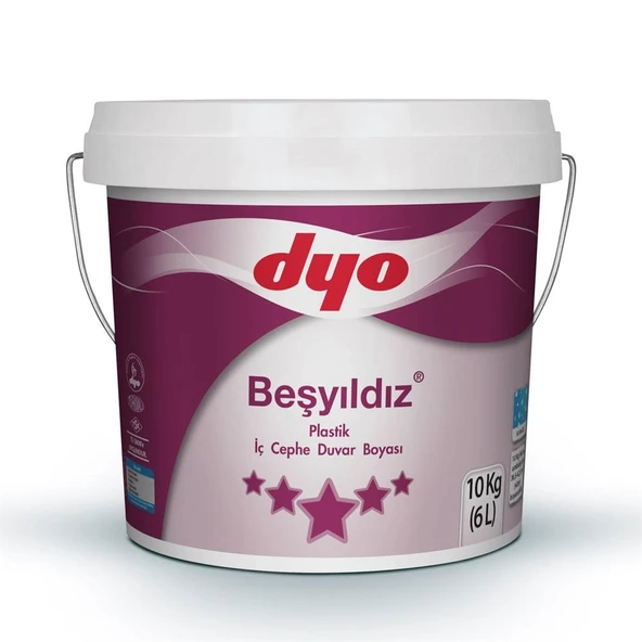 Dyo Beşyıldız Plastik İç Cephe Boyası 10 Kg Beyaz ürün görseli 1