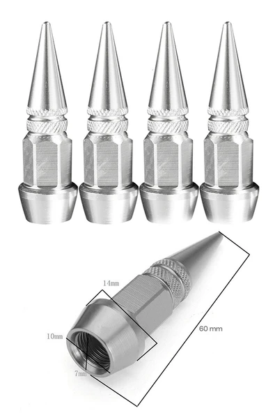 Oto Araba Sibop Kapağı Seti Metal Sivri 4'lü Set Krom 60 Mm - 3