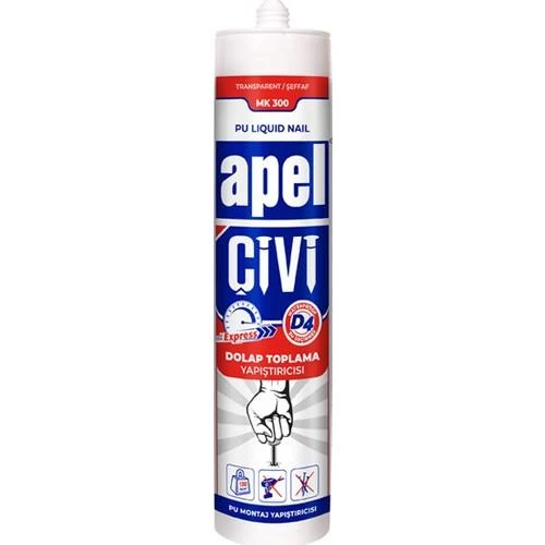 Apel sıvı çivi PU montaj kiti, D4 yapıştırıcı