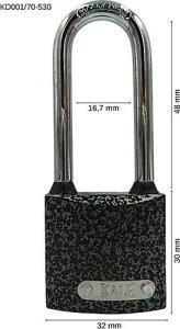 Kale 30 mm döküm uzun halka asma kilit buzdolabı kilidi - Resim 2