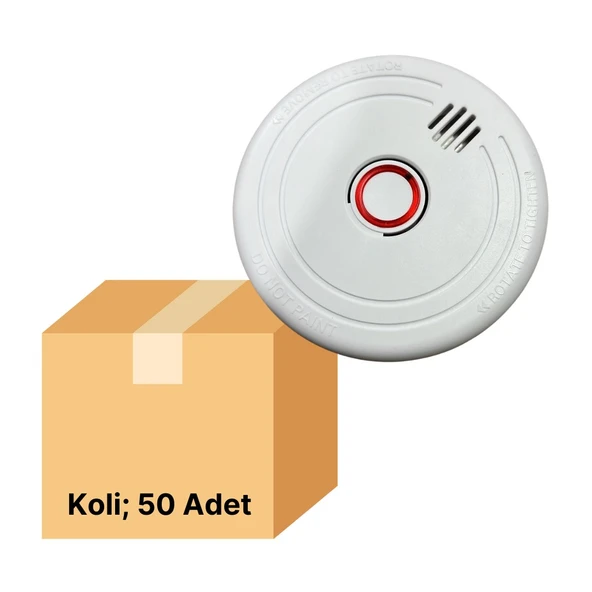 K2 Pilli Duman Dedektörü 85 Desibel  50 Adet Koli KSD001