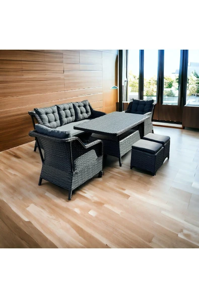 ANTRALOUNGE ANTRASİT RENK 3+1+1 BALKON & BAHÇE TAKIMI - 2
