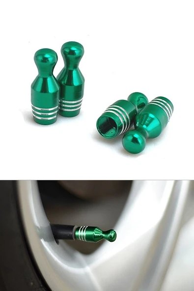 Oto Araba Sibop Kapağı Seti Metal Bowling 4'lü Set Yeşil - 4