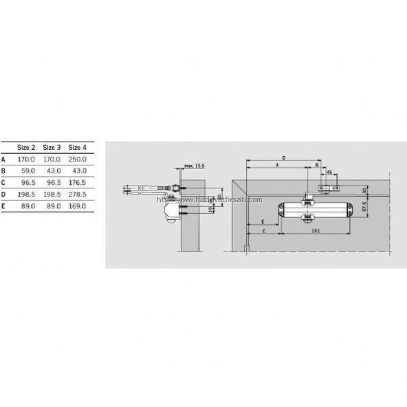 Dorma Dormakaba TS Compact 2-4 montaj ayarlı hidrolik kapı yayı kapatıcı - 3