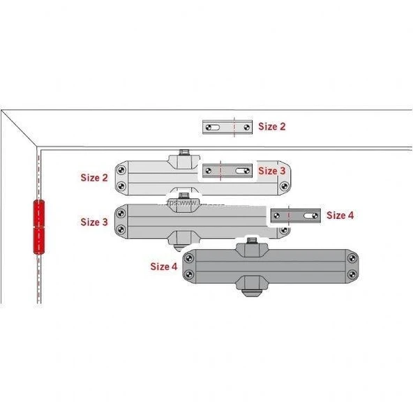 Dorma Dormakaba TS Compact 2-4 montaj ayarlı hidrolik kapı yayı kapatıcı - 2