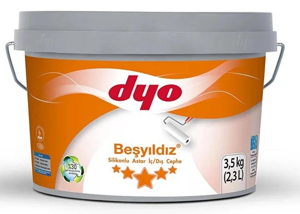 Dyo Beşyıldız Silikonlu İç Dış Astar 3.5 Kg Beyaz - 2
